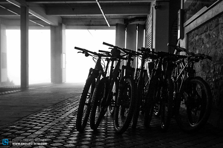 While we drink coffee, the bikes sit in the empty summit station!