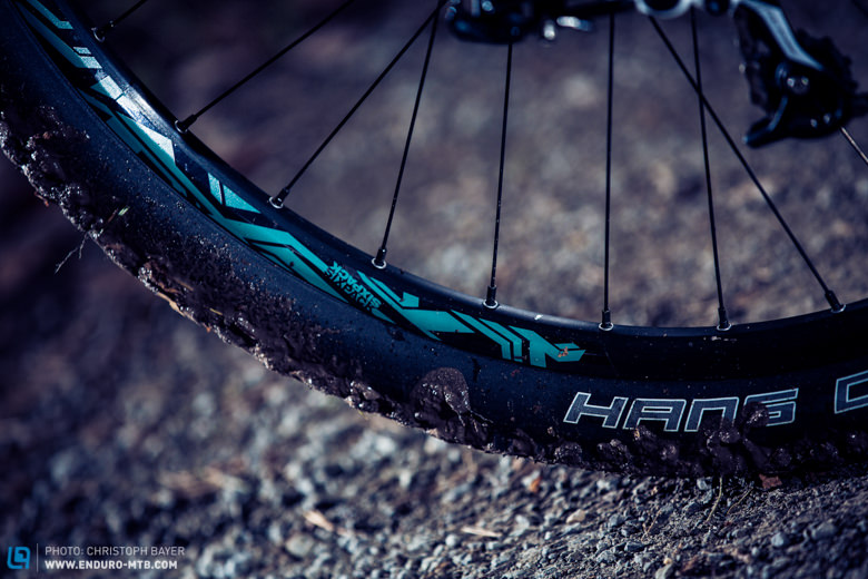 We would ask for wider tires for more demanding trails. However, for many excursions, the Schwalbe Hans Dampf tires with a width of 2.25” are totally fine.  