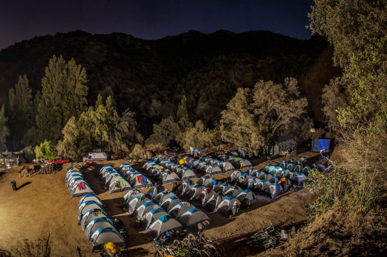 The racer's camp for the night! Long, hard days and short nights - a multi-day enduro race is a big challenge!