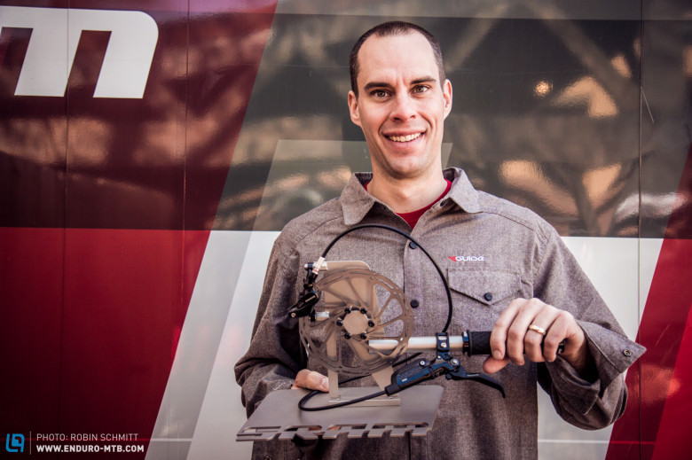 James Alberts and the new SRAM Guide brake.