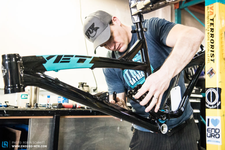 Ross Milan, former World Cup 4X racer, might be the guys that assembles your bike in Golden, CO. He's been known to do some "flex" testing on prototypes. 