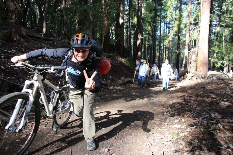 And this is how you feel after working hard on a trail you'll be pumped to ride later. 