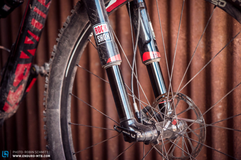 The unexpected: RockShox RS-1 Upside-Down suspension fork.