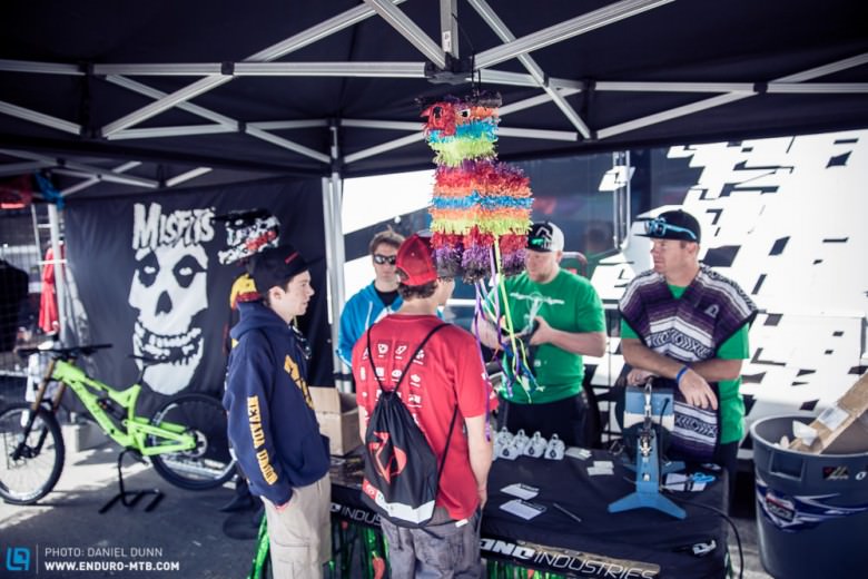 The Six Six One & One Industries booth at Sea Otter was Cinco de Mayo party themed. Piñatas all around. 