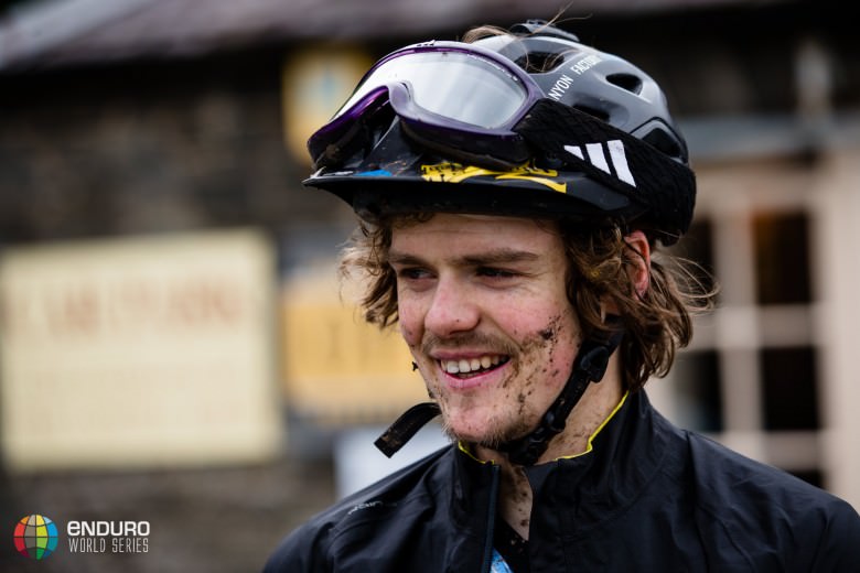 Joe Barnes with an impressive mud beard.  Joe was one of the few riders hoping to race in the wet, he loves it!