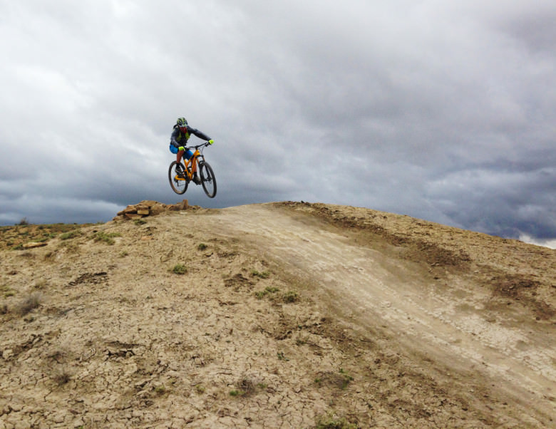 Working on a new line in Fruita, CO-Mojo trail, 18 Rd. Photo-Whitney James