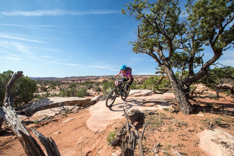 The scenery is wide open and very Wild West. Efficient, long travel bikes make easy work of this rugged terrain. 