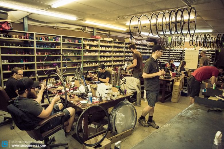 It’s a small space, with a lot of expensive parts. I was amazed at the groove of wheel building activity. The music was low, and the concentration level was high, but not at a stressed pace. A crew of bike lovers, rocking out to the hum of quality construction.
