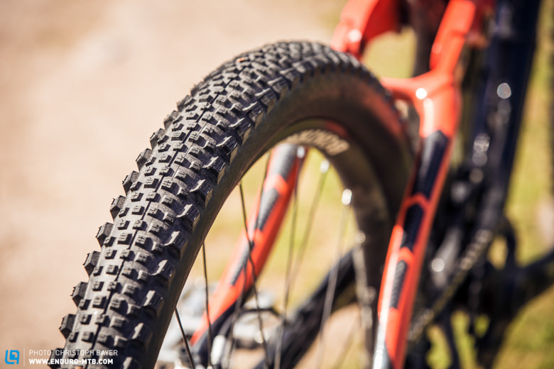 Am Hinterrad muss auf den meisten Trails der Rock Razor Semi-Slick von Schwalbe genügen - grundsätzlich werden die Reifen aber je nach Einsatzzweck gewechselt.