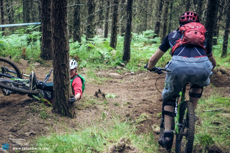 There was plenty of carnage in the steep chutes, many folk became very well acquainted with the trees!