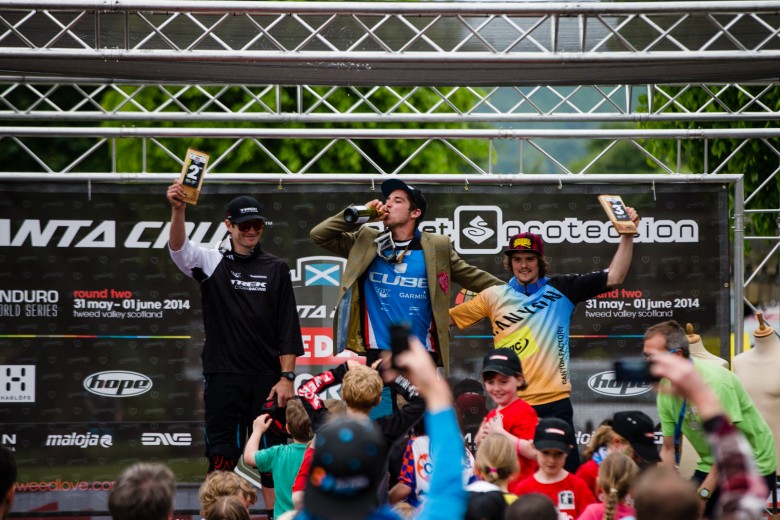 As Nico dons his prized Tweed Jacket and takes the top step, the EWS and Tweedlove can celebrate an incredible weekend! 