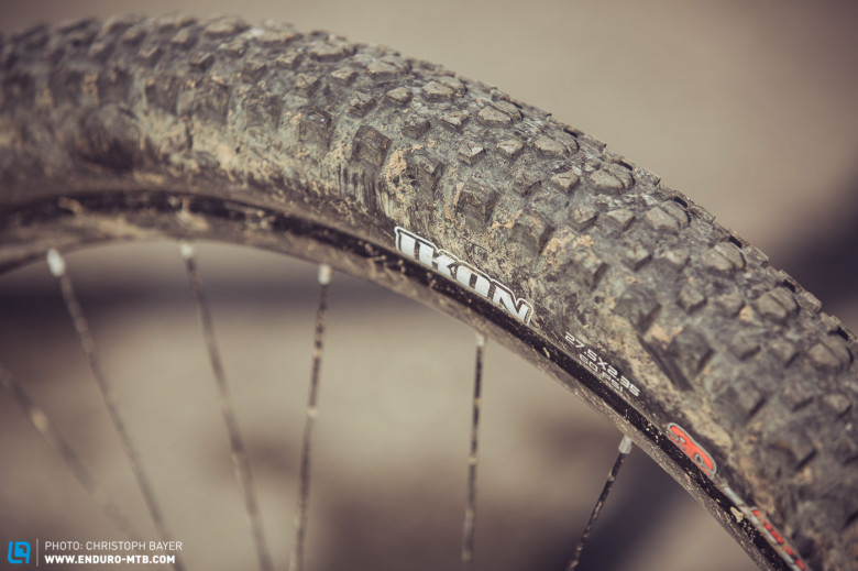 To keep the bikes character Christoph chose a fast rolling Maxxis Ikon for the rear wheel. 