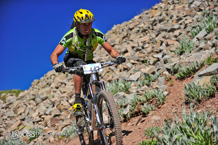 Anthony Diaz is a Durango local and knows these trails well. By the look on his face, he also is familiar with the pain of going fast at this altitude, above 11,600 feet. 