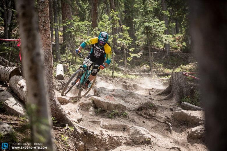 Richie Rude had his first EWS stage wins (three this weekend) including the final Stage 7 on Trestle DH, and his first EWS podium here in Colorado. 