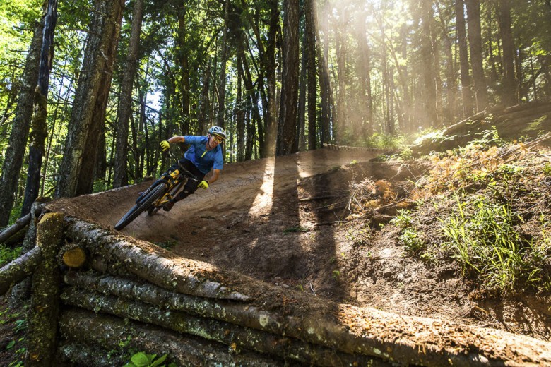 The SB95 handles well built berms, at high speed, with great tracking precision. Photo: Specialized/ Dan Barham.