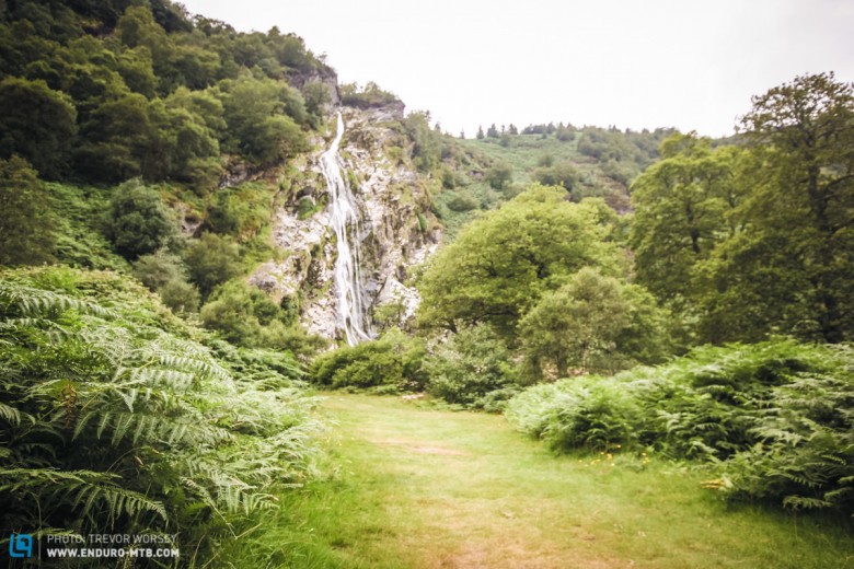 Powerscourt Waterfall, the tallest in Ireland, and Great Britain .