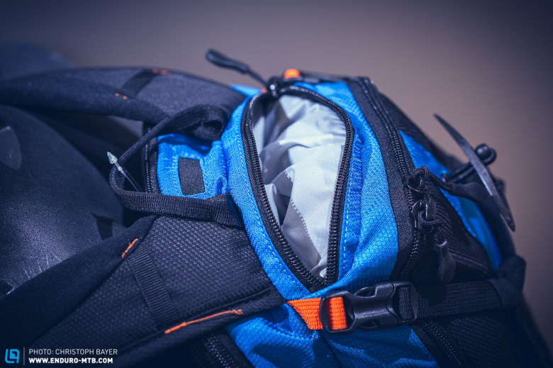 The back pack offers lots of storage space. 