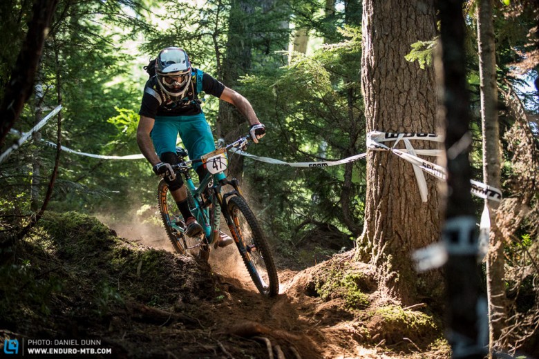 Some riders seemed right at home on the tricky unique conditions in Whistler. Local Dylan Wolksy having some fun. 