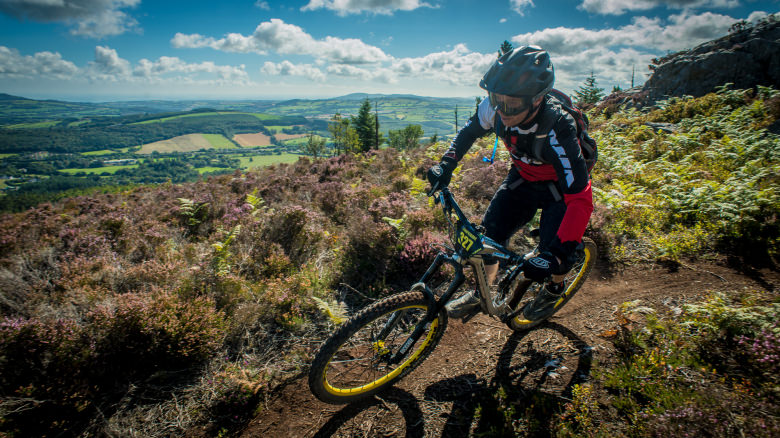 A rider tackles the trails at Carrick, County Wicklow, Ireland