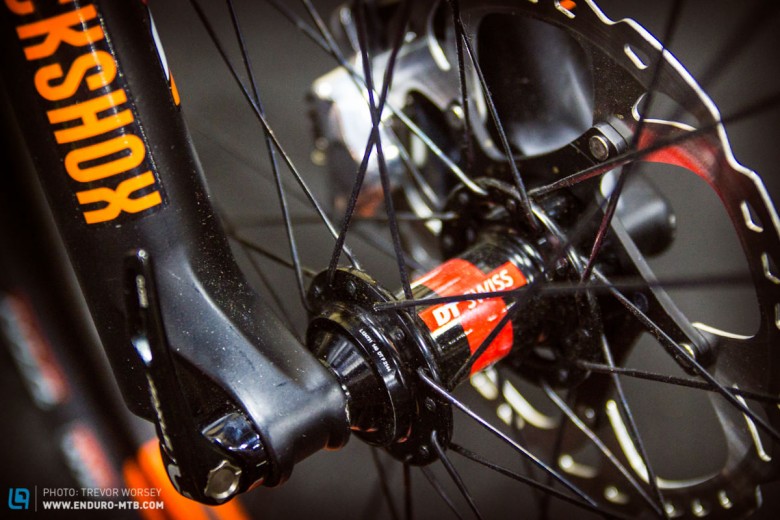 Shimano XTR brakes are aggressive stoppers
