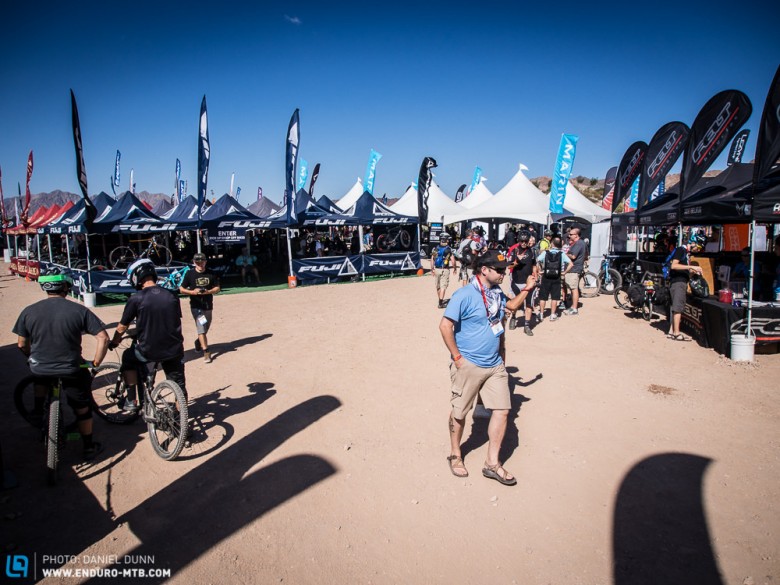 After entering Outdoor Demo at Interbike, Las Vegas, you're greeted with a sea of tents and bikes upon bikes. 