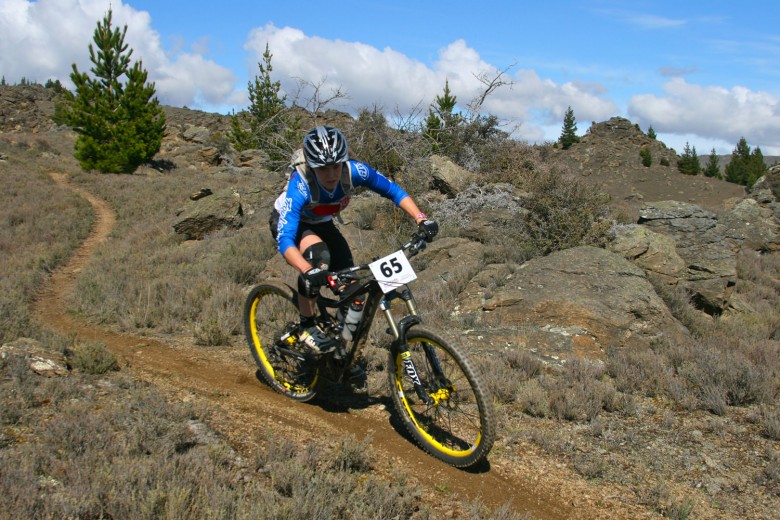 Just back from racing the EWS events in Colorado and Whistler as preparation for the Linger and Die enduro, Raewyn Morrison was fastest woman of the day.
