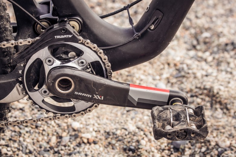 The prototype runs a SRAM XX1 drive-train with a 34 tooth chainring.