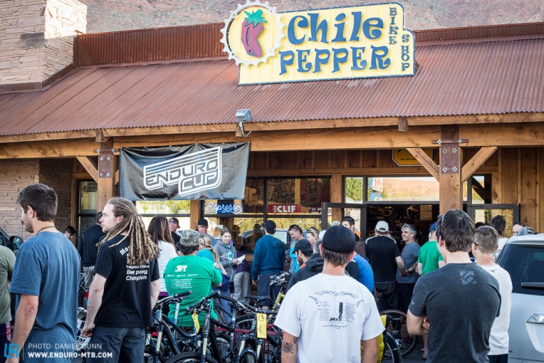 One of the iconic locations in Moab, the Chili Pepper bike shop. Site of shenanigans and many race gatherings. 
