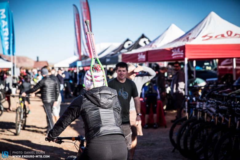 You can't keep a good rider down. She may have needed the crutch to walk, but nothing was stopping this gal from riding the sick trails in Moab. 
