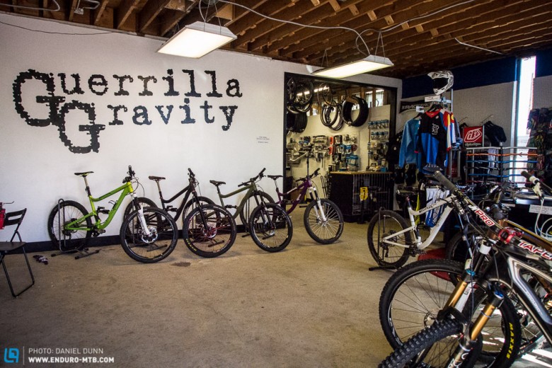 Upon entering Guerrilla Gravity, or Ride GG, you quickly get a feeling of comfort and ease, followed by, oh, this place is cool. Part kick your feet up living room, part awesome bike shop. And you haven't even seen the machine shop, "man cave on steroids."