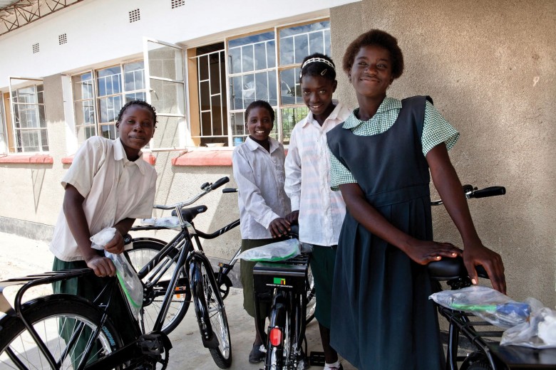 Many youngsters are able to attend school thanks to the bikes