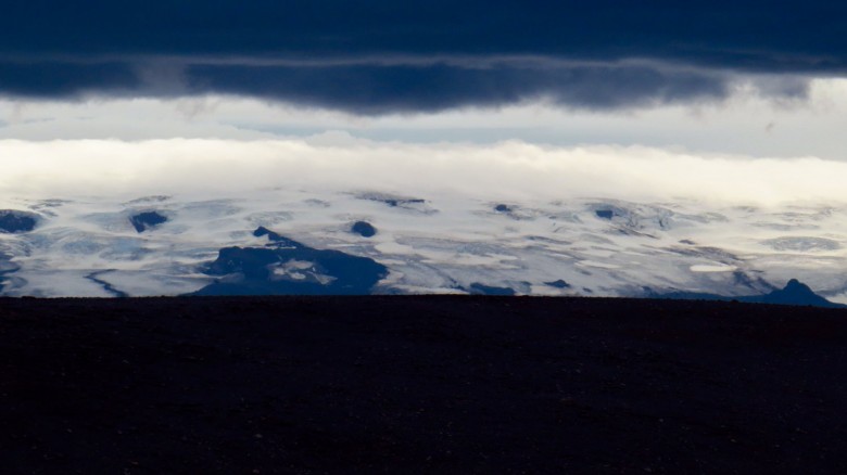 Storm clouds brewing over Hofsjökull in the central highlands
