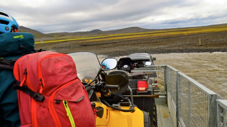There’s more than one way to cross a river, and in this case a farming couple offered us a ride in their trailer to cross a fast, turbulent glacial river