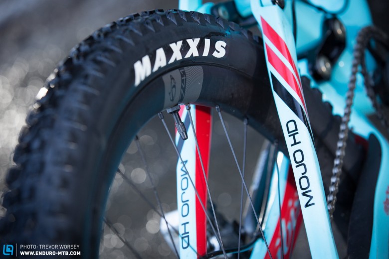 Gary will be racing on the new Ibis 741 rims, with a 35mm internal width.  He is currently testing tyres for Maxxis and Schwalbe