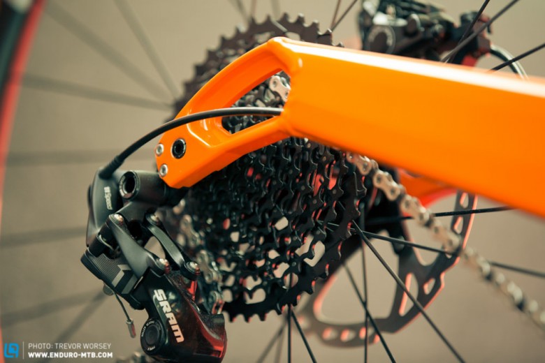 Refined drop-outs are mated to more rigid arms improving rear stiffness 