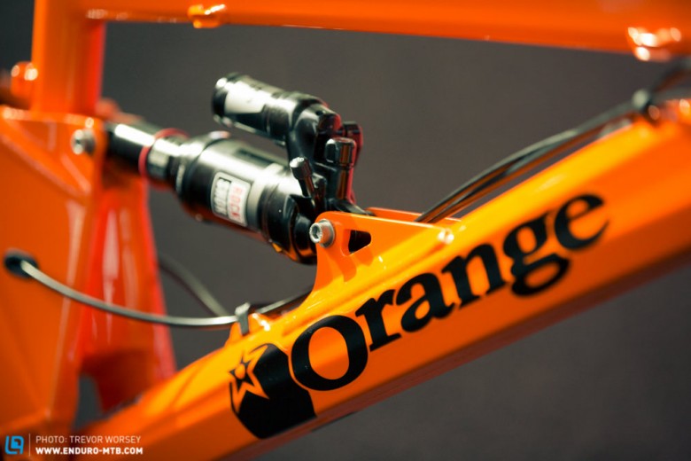 A new lighter shock mount has been designed to improve stress dispersal through the downtube