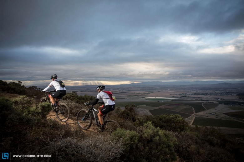 Riders ascend the Stairway to Heaven during the Prologue of the 2014 Absa Cape Epic Mountain Bike stage race held at Meerendal Wine Estate in Durbanville outside Cape Town, South Africa