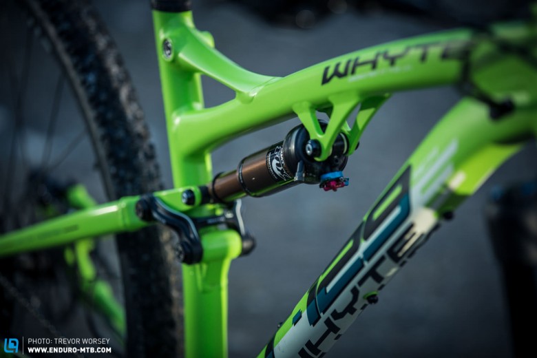 Whyte have chosen to mix suspension with a Fox Float Factory Kashima controlling the rear 120 mm