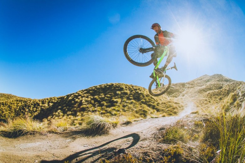 Wade Kenchington blasts off over the spectacular, dry NZ trails