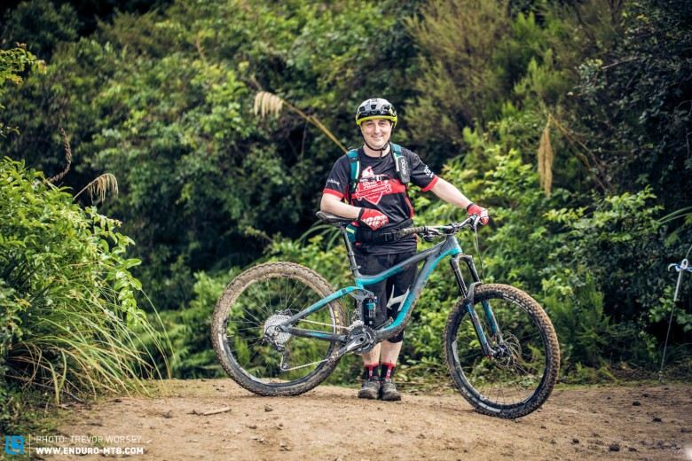 The king of enduro, Enrico Guala was checking out the stages on a Giant Reign rental bike