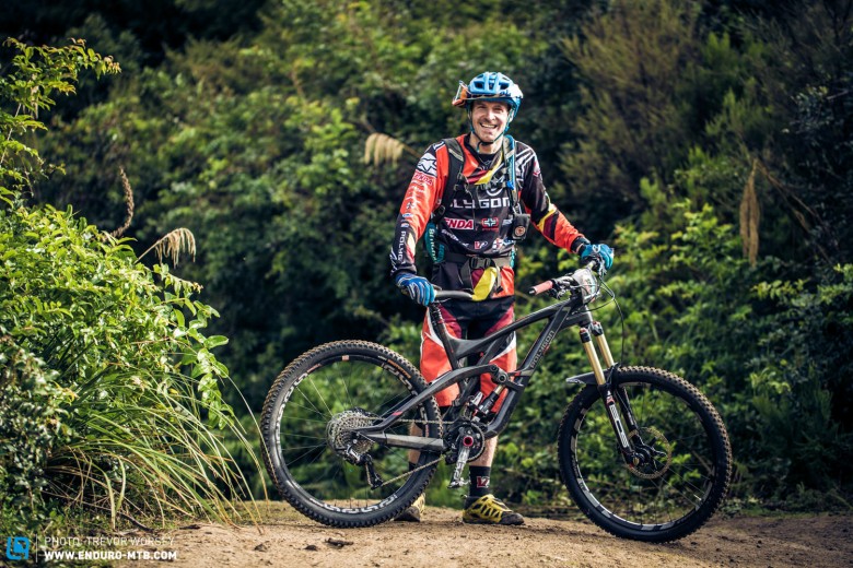 Despite a broken finger - home favourite Jamie Nicoll was not holding back on his Polygon Collosus N9
