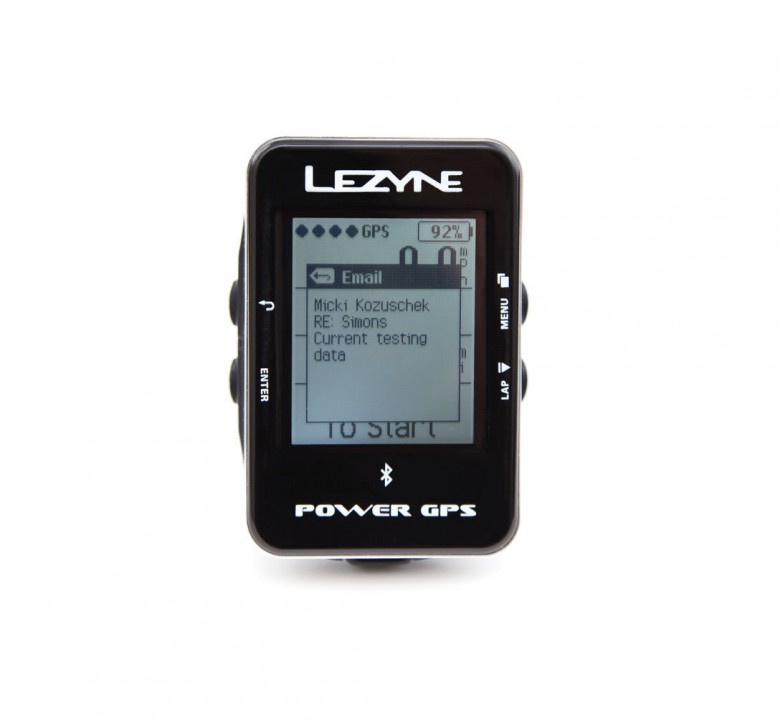 The Power GPS is able to diplay texts from your phone, just don't text and ride!