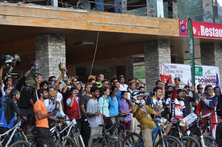 Participants and volunteers at Ski Himalayas Ropeway and Ski Centre