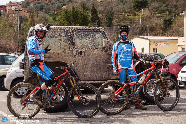 Ludwig Döhl and André Wagenknecht with their CUBE Stereos at the BDR-Training camp in Finale Ligure.