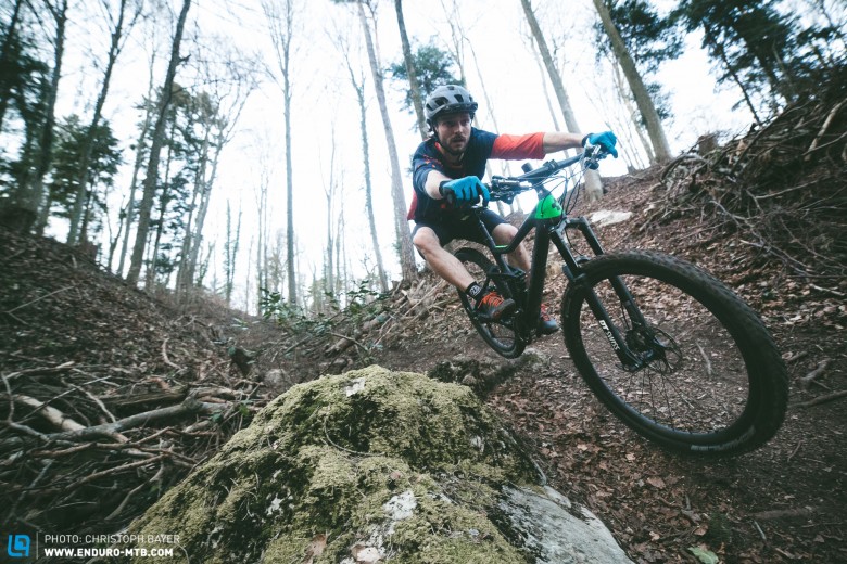 Robin riding the fun but quite technical trails near the Swiss city of Biel in early March.