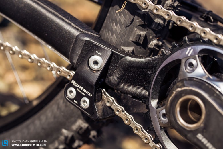 The integrated chain guide is a nice touch on the Enduro Edition