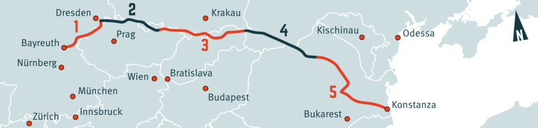 Die Transost-Challenge führt von Deutschland aus bis zum Schwarzen Meer.