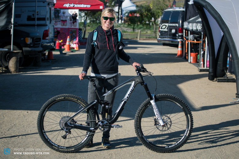 Things have come a long way for Marin. This year Julia Hofmann is contesting the enduros with a 2015 Team Attack Trail, customized with her team spec.