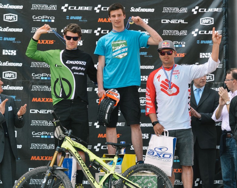 Winners podium (from left): Peter Mlinar, Vid Persak, Michal Prokop