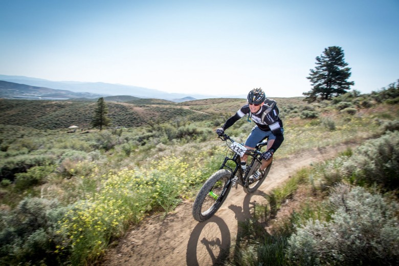 Fat bikes at an enduro race? Mike Galeoto pilots his rig to 10th place in the Expert 40-49 field. 